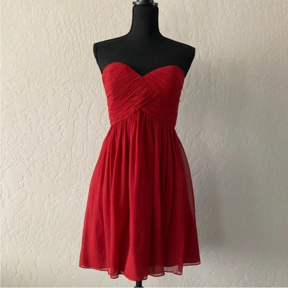 Donna Morgan Red Silk Formal Mini Dress Size 8